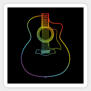 Auditorium Style Acoustic Guitar Body Colorful Outline Sticker